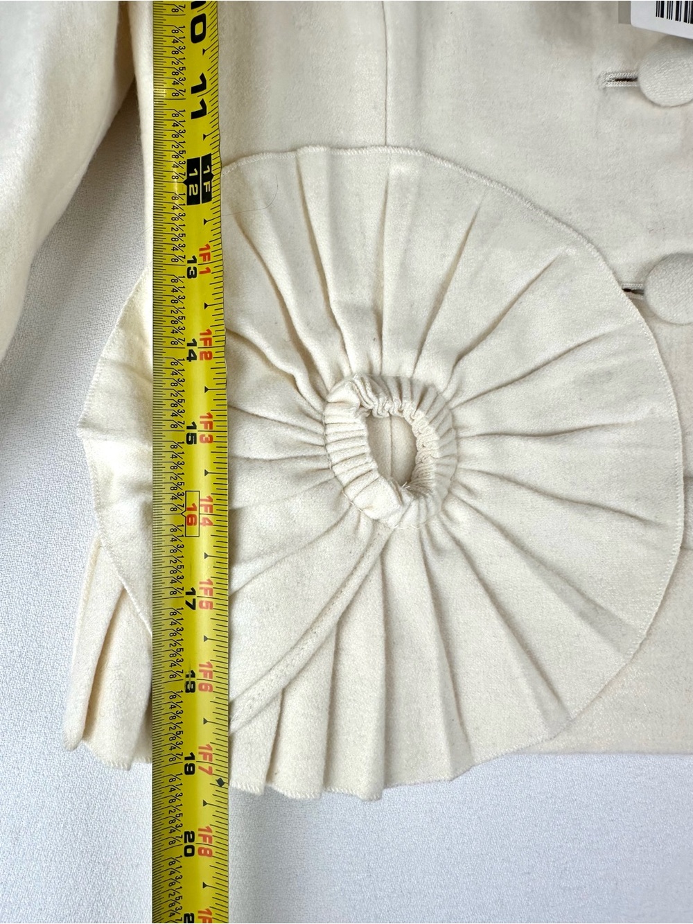 Tabitha Anthropologie Pleated Ruffle Blazer Ivory NWT Neutral Office Feminine - Picture 7 of 7